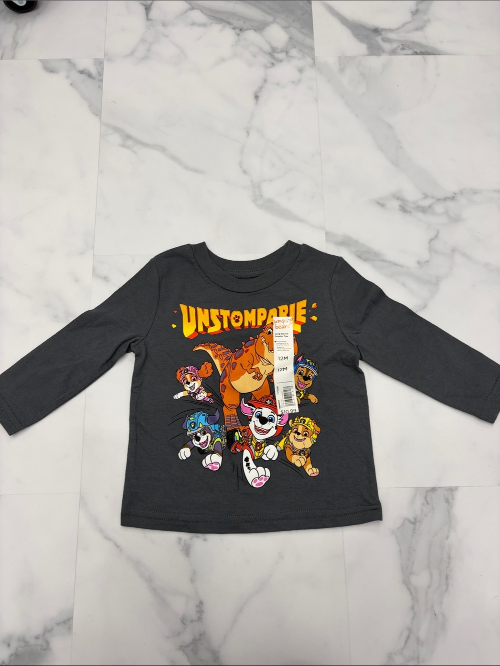 Paw Patrol 'Unstoppable' Long-Sleeve Kids Tee - Charcoal